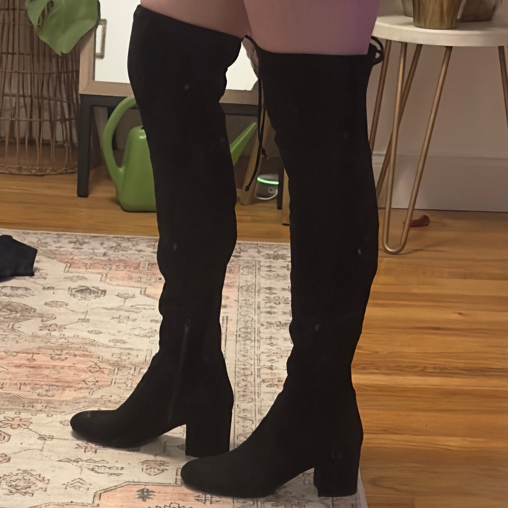 Thigh high heeled boots